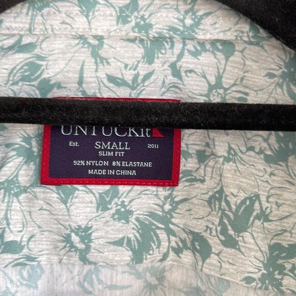 Untuckit Nylon Elastaine quick dry floral print button down long sleeve shirt S - Picture 5 of 6